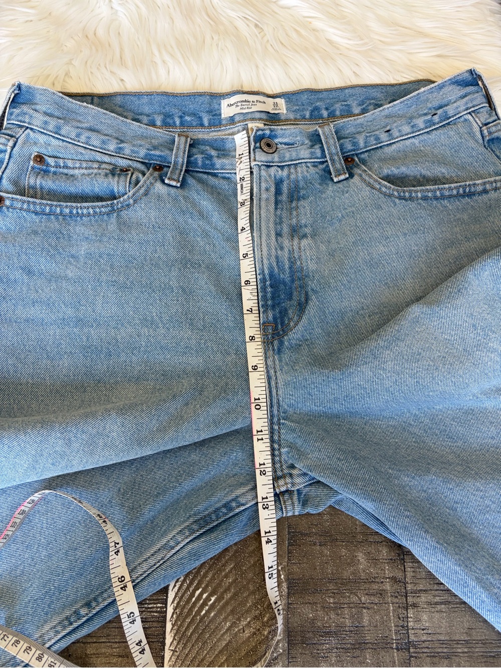 Abercrombie & Fitch the Barrel Mid Rise Denim Jeans Size 31 or 12 Long - Picture 4 of 8